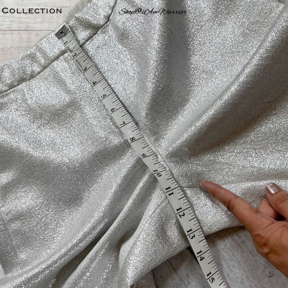 J.Crew Collection NWT metallic silver straight leg pants *shop@iamwarrior - Picture 13 of 16